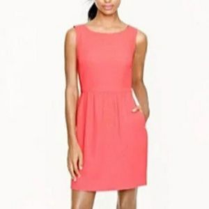 J. CREW Classic Sleeveless Tank Dress W/ Gathered Waist & Side Zip Closure